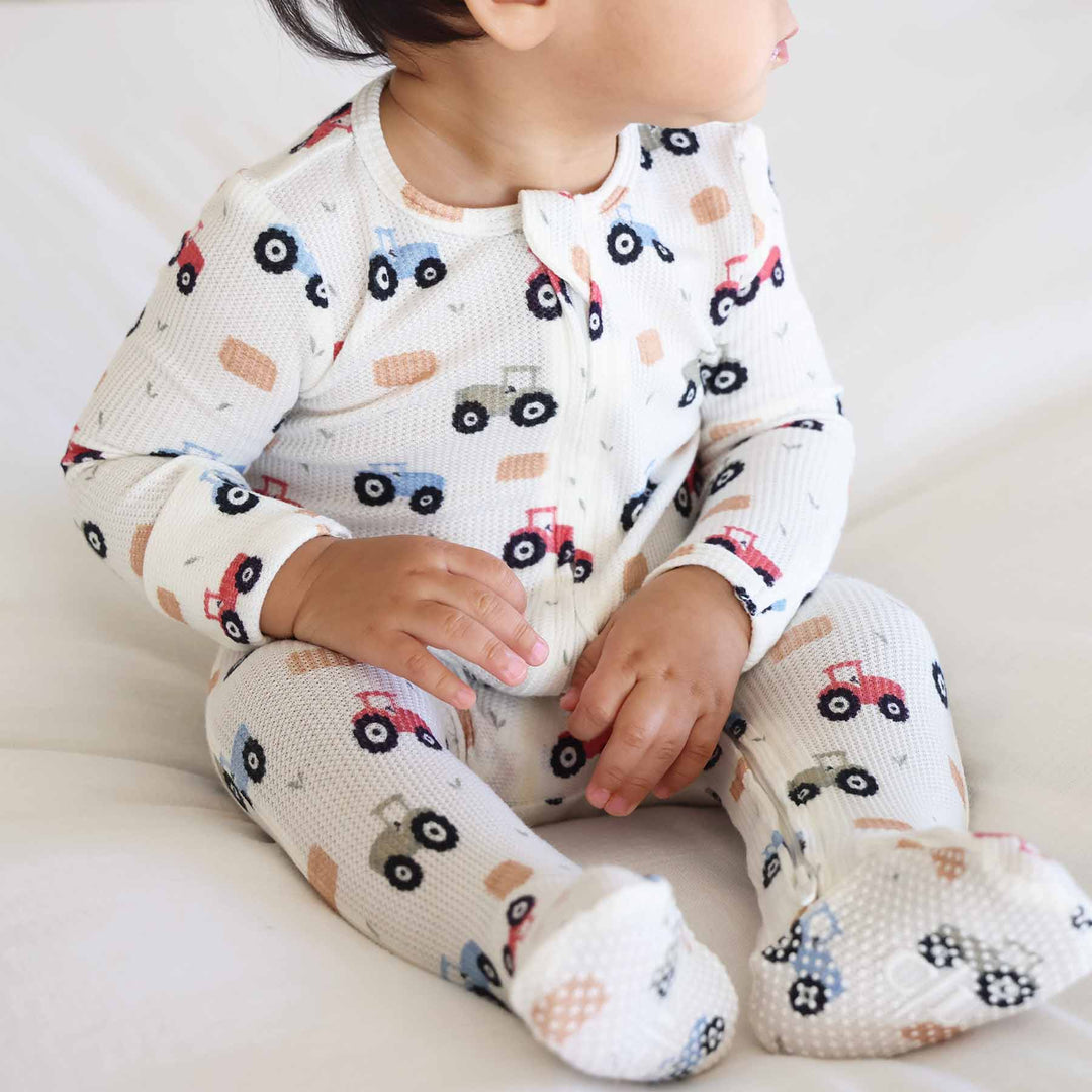 tractor footie pajama for baby boys 