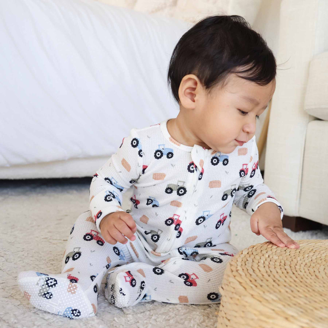 little farmer bamboo viscose baby footie pajama 