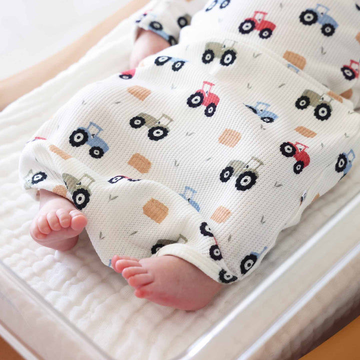 little farmer newborn baby knot gown and hat set for boys 