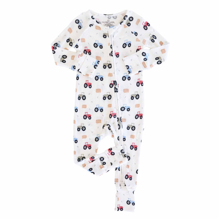 little farmer double zipper convertible zip romper pajama with flip mitts and footies 