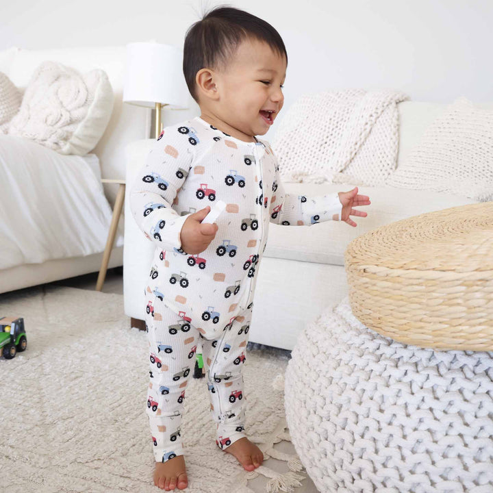 little farmer convertible zip romper 