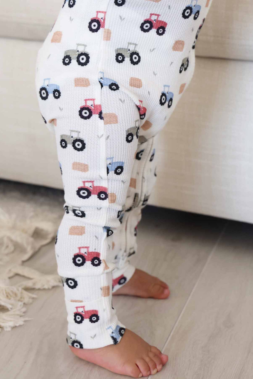 little farmer convertible zip romper pajama for baby and toddler boys 
