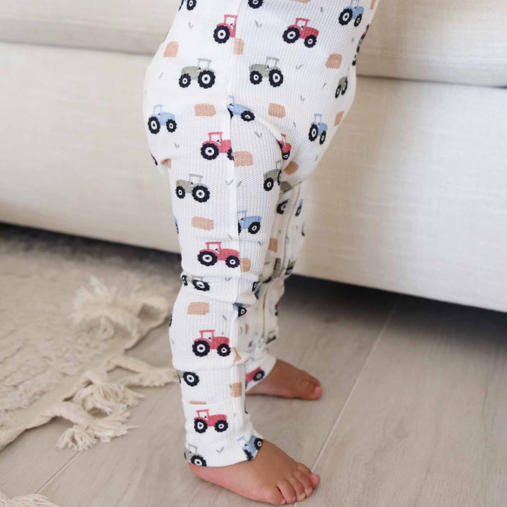 little farmer convertible zip romper pajama for baby and toddler boys 