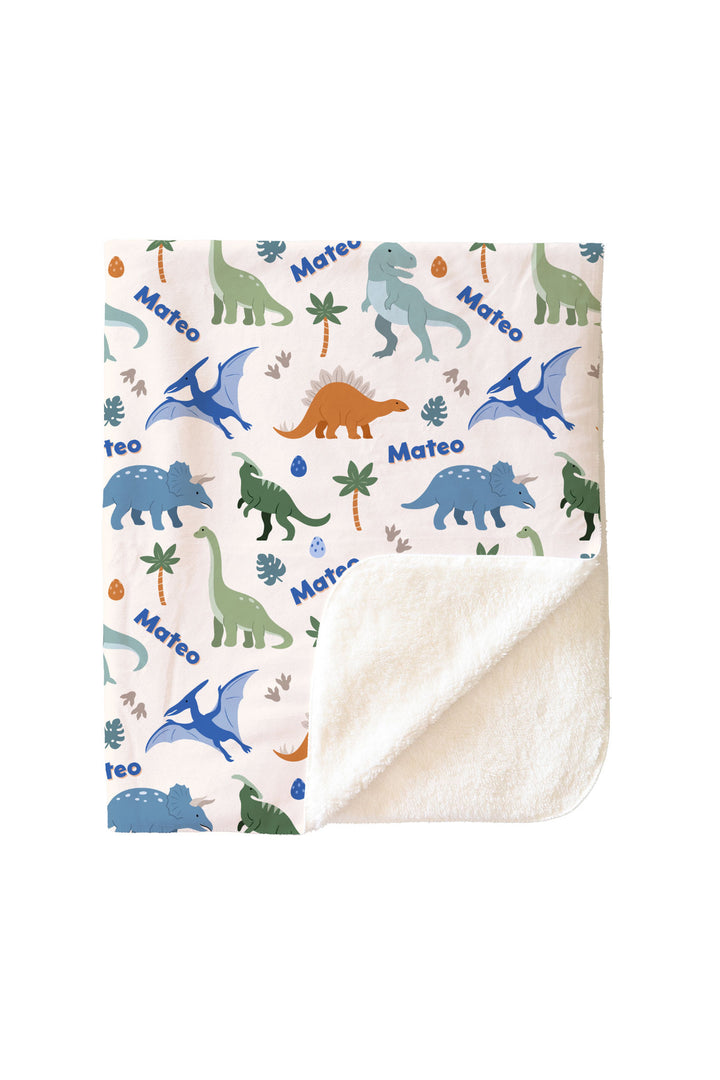 little fossil boy sherpa blanket 