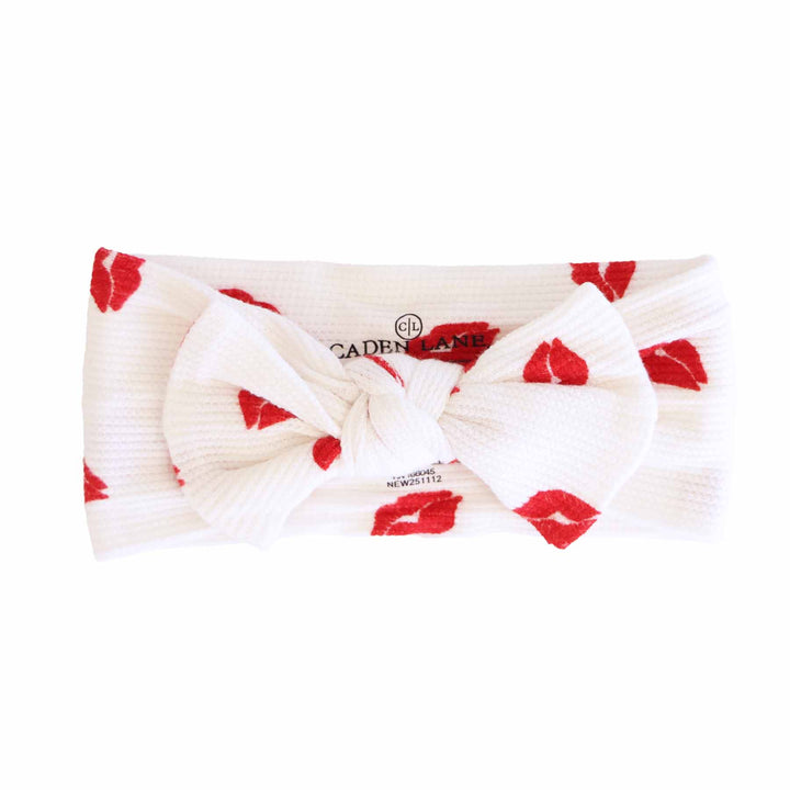 little kisses bamboo waffle headwrap for valentine's day 