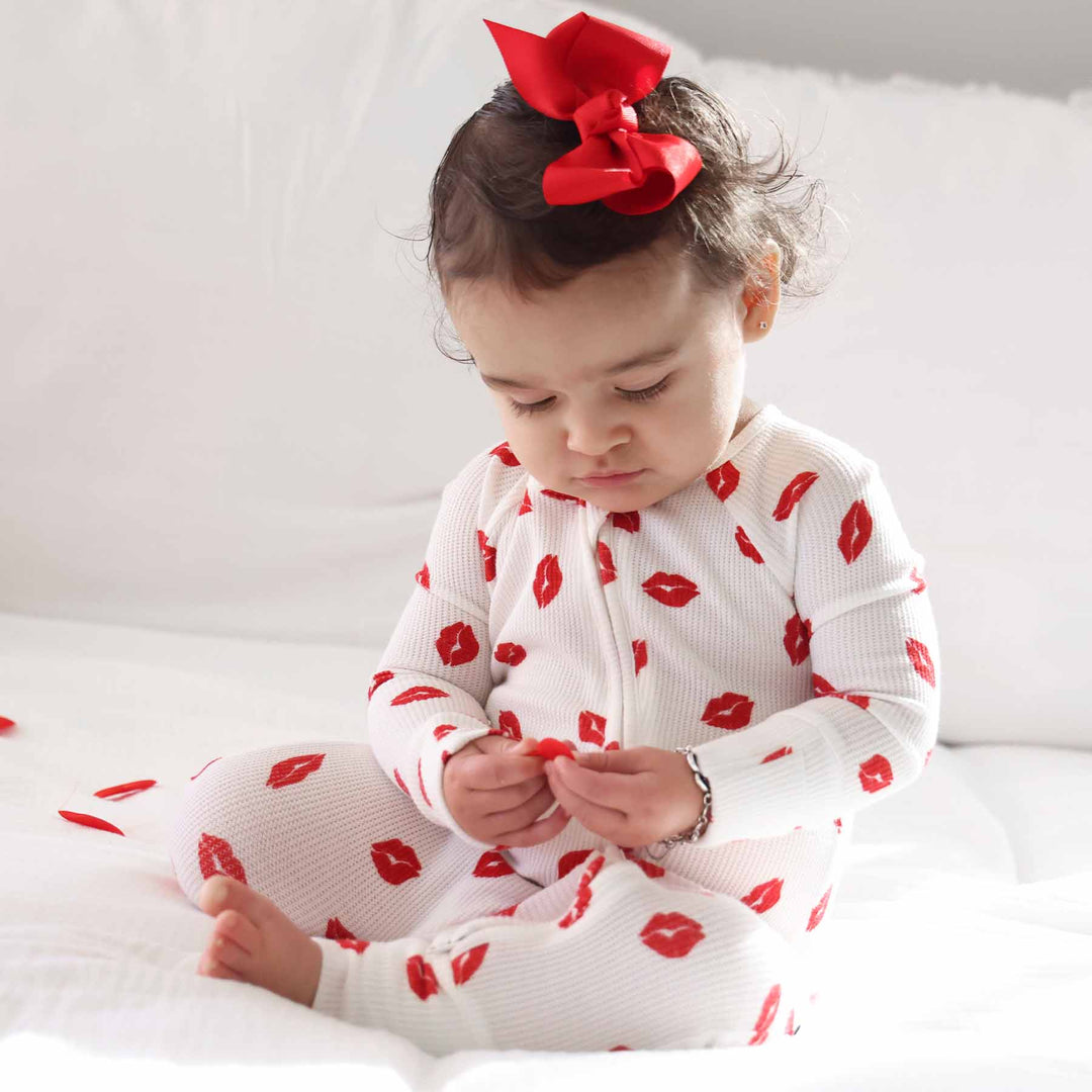 little smooches unisex convertible zip romper pajama in bamboo waffle fabric 