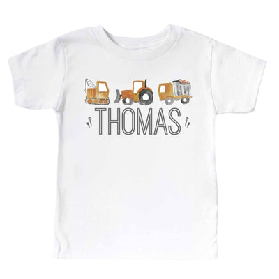 construction zone personalized kids graphic tee