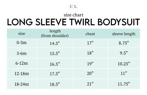 Sizing chart