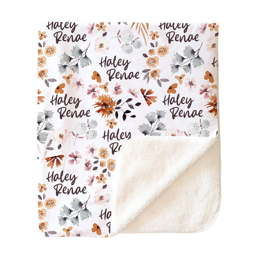 Lorelai's Floral Personalized Kids Blanket