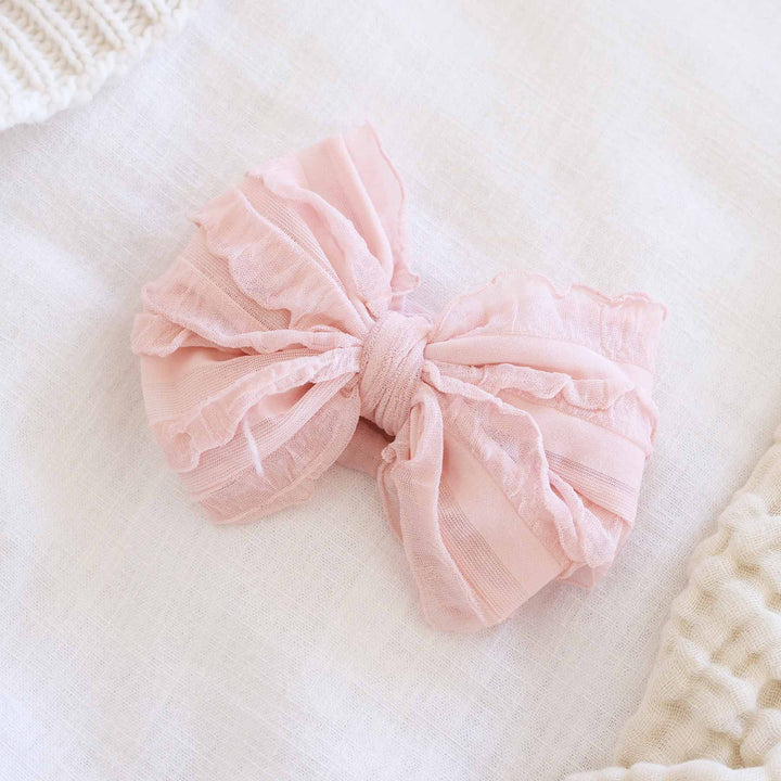 lotus large ruffle knit bow 