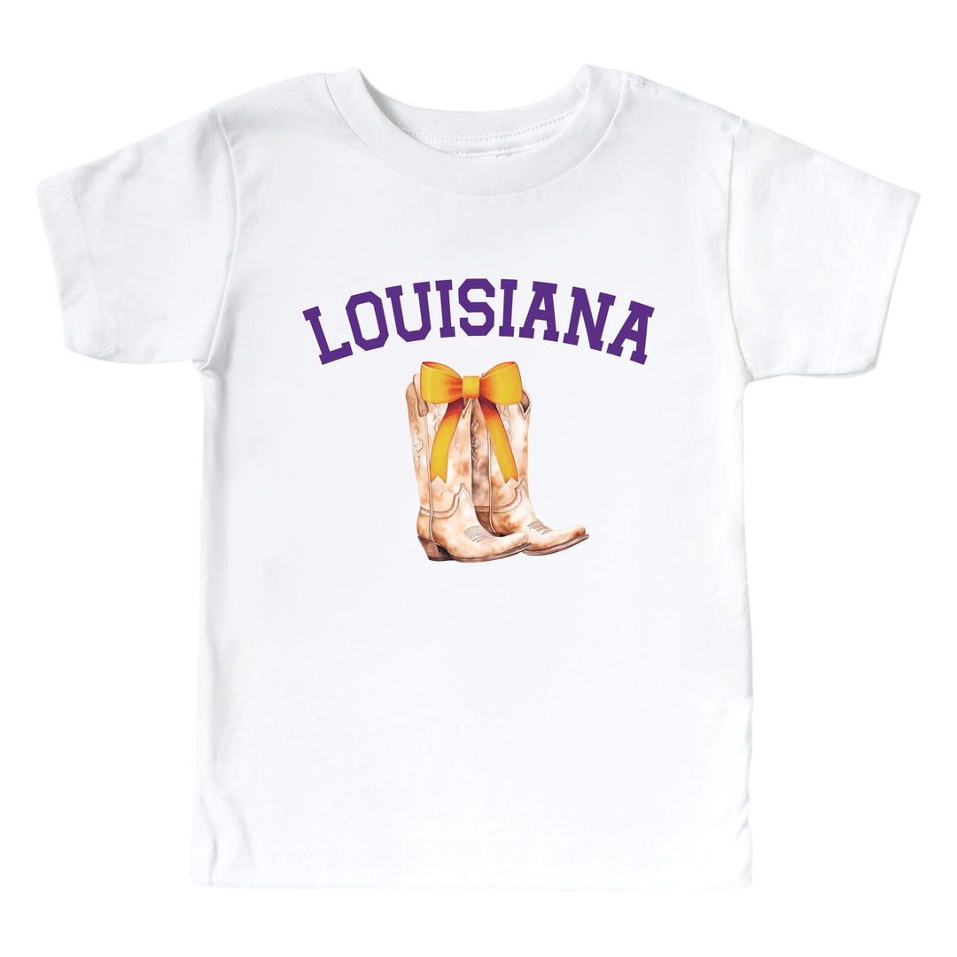 Louisiana State University | Footballs & Bows Kids Graphic Tee