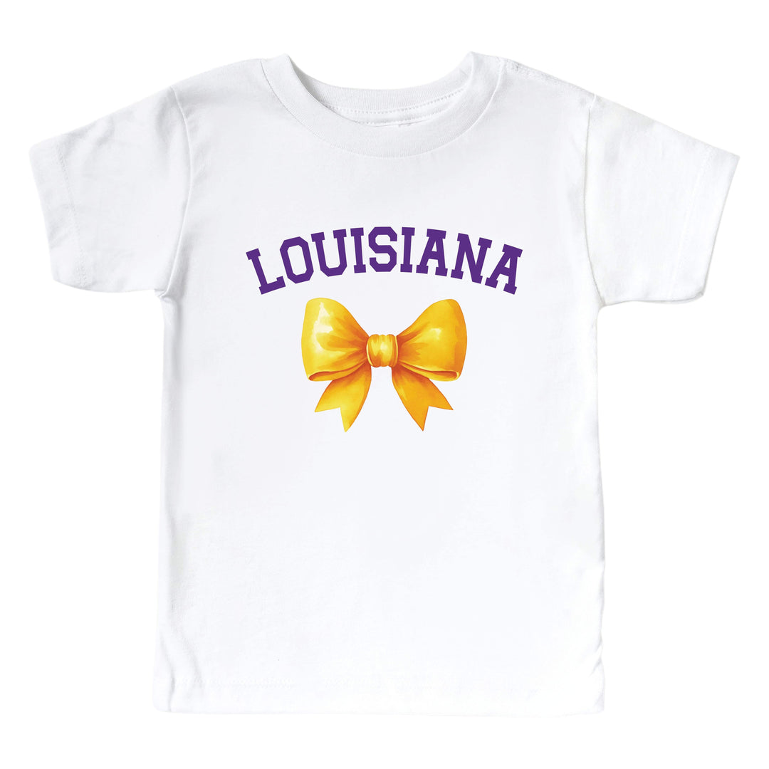 Louisiana State University | Footballs & Bows Kids Graphic Tee