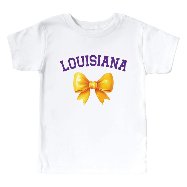 Louisiana State University | Footballs & Bows Kids Graphic Tee