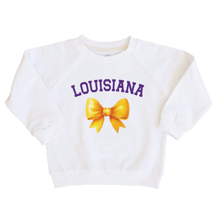 Louisiana State University | Footballs & Bows Kids Graphic Sweatshirts