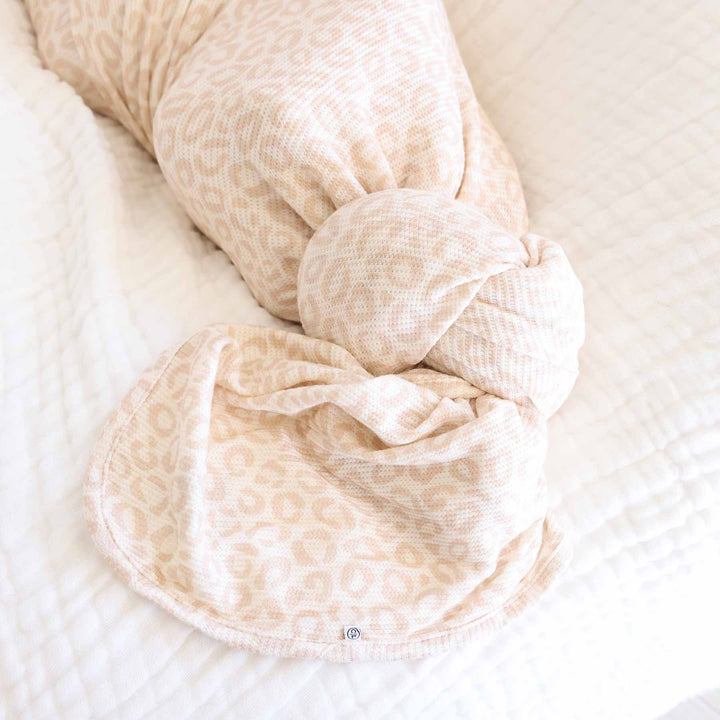 neutral leopard bamboo viscose swaddle blanket for newborns 