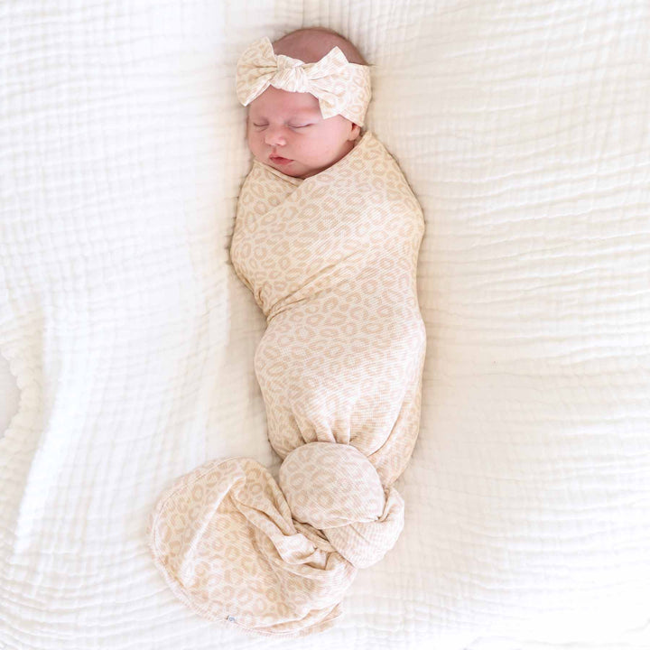 loevely leopardtan leopard print oversized swaddle blanket for babies 