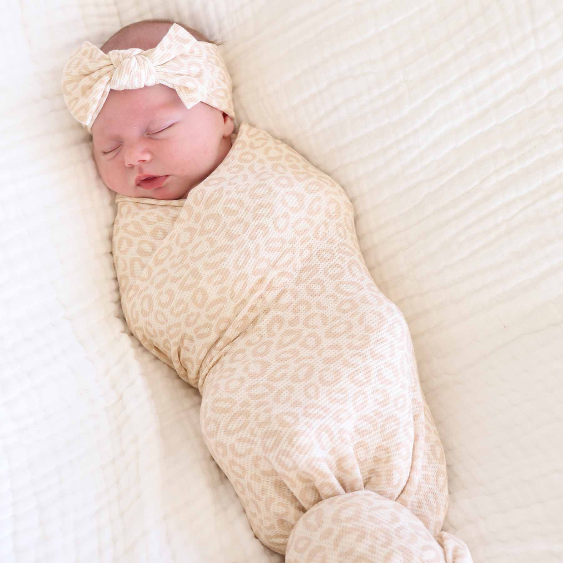 Lovely Leopard Bamboo Waffle Oversized Swaddle Blanket