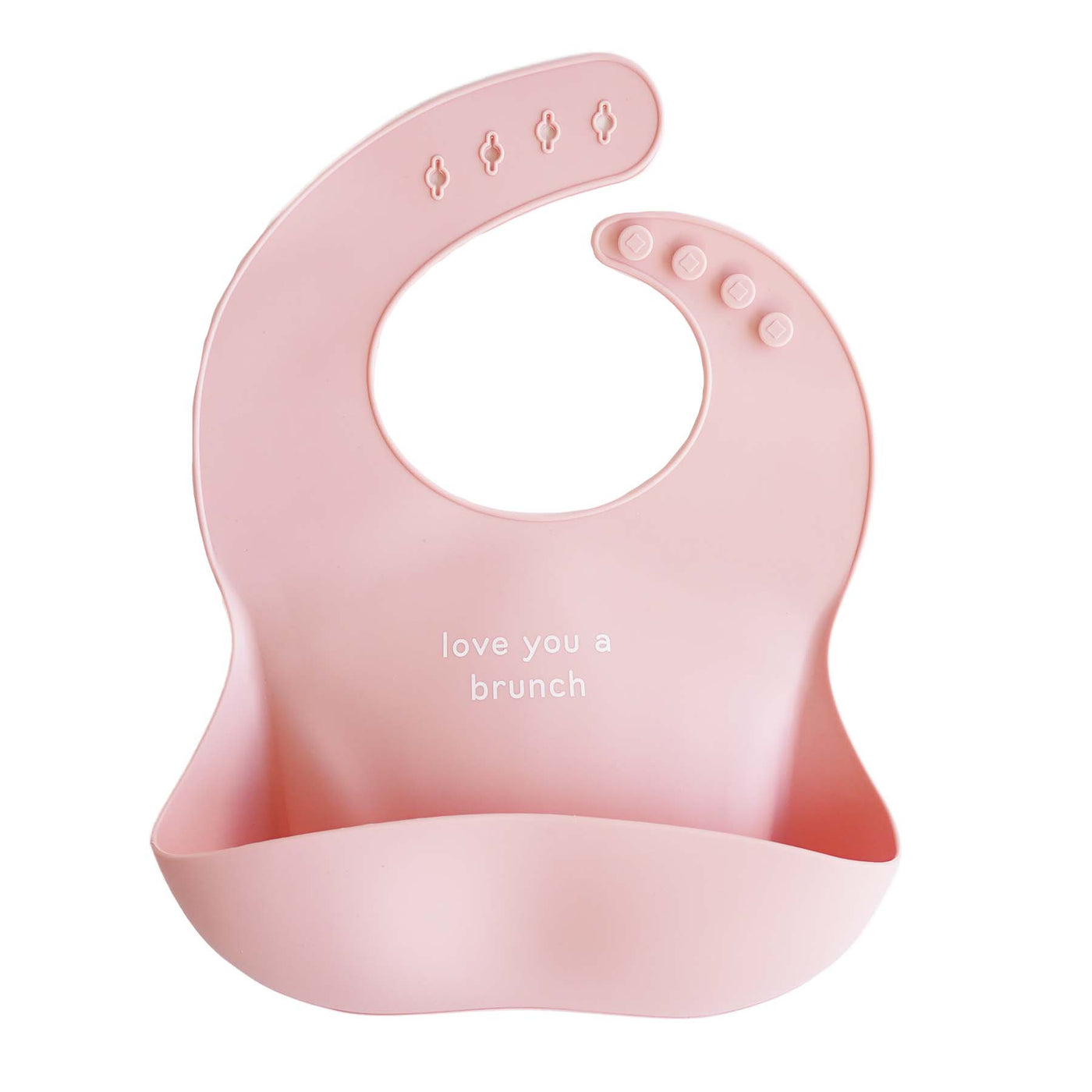 pink silicone baby bib love you a brunch 