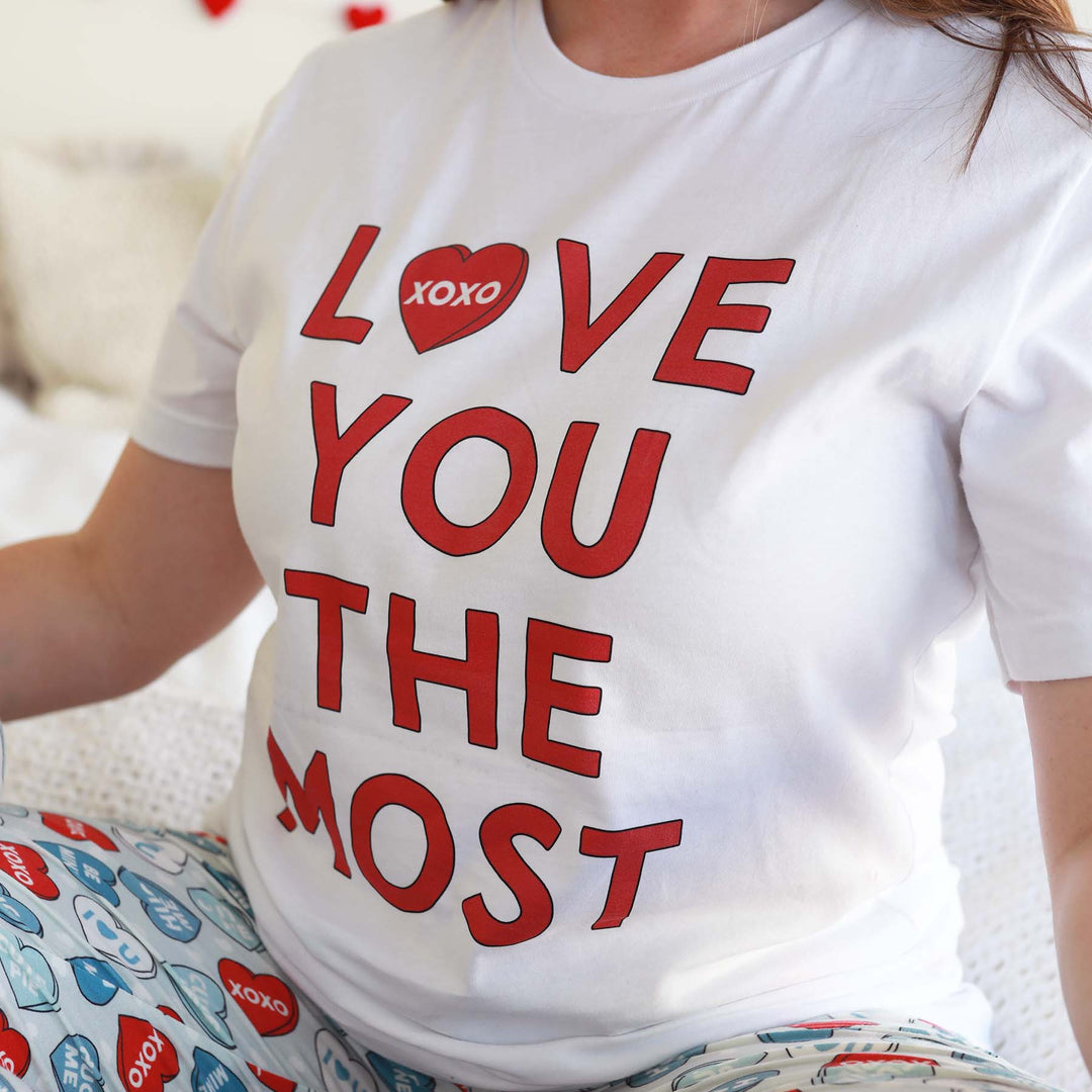 love you the most adult graphic tee 