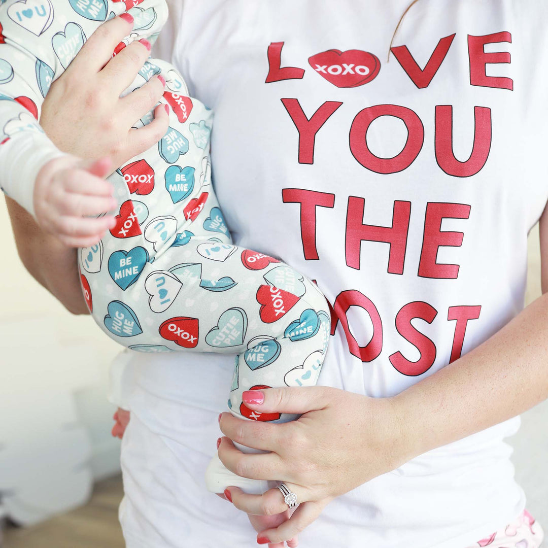 love you the most adult graphic tee matching family pajamas 