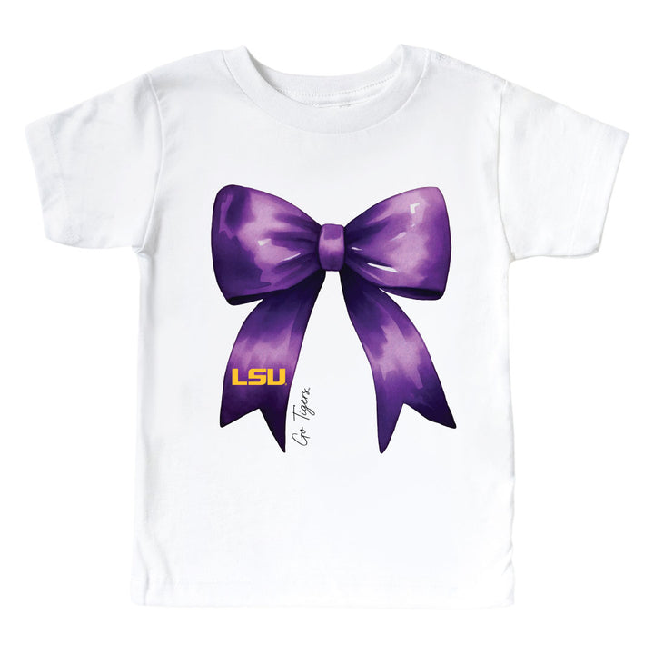 Louisiana State University | Footballs & Bows Kids Graphic Tee