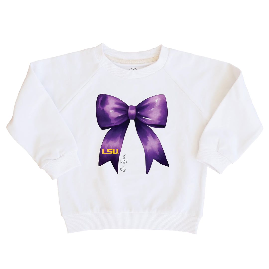 Louisiana State University | Footballs & Bows Kids Graphic Sweatshirts