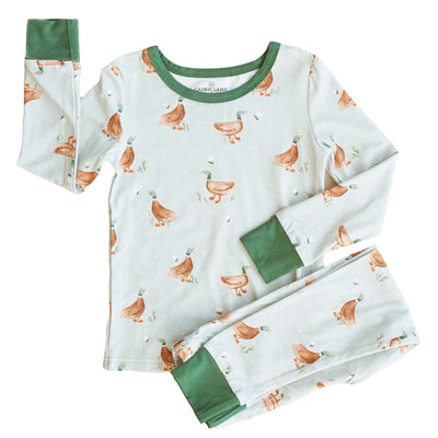 kids bamboo pajamas lucky ducky 