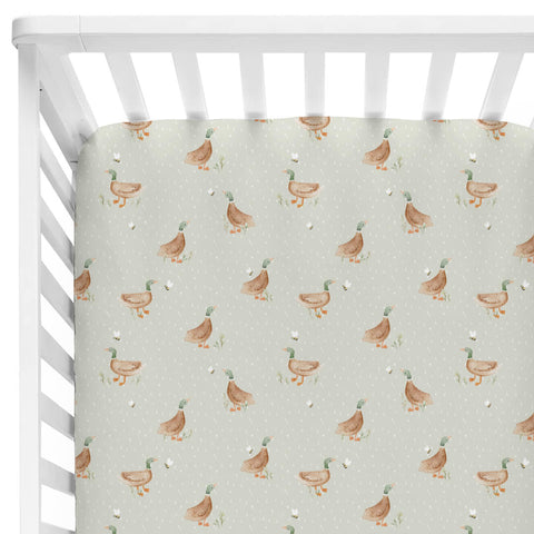 Lucky Ducky Crib Sheet