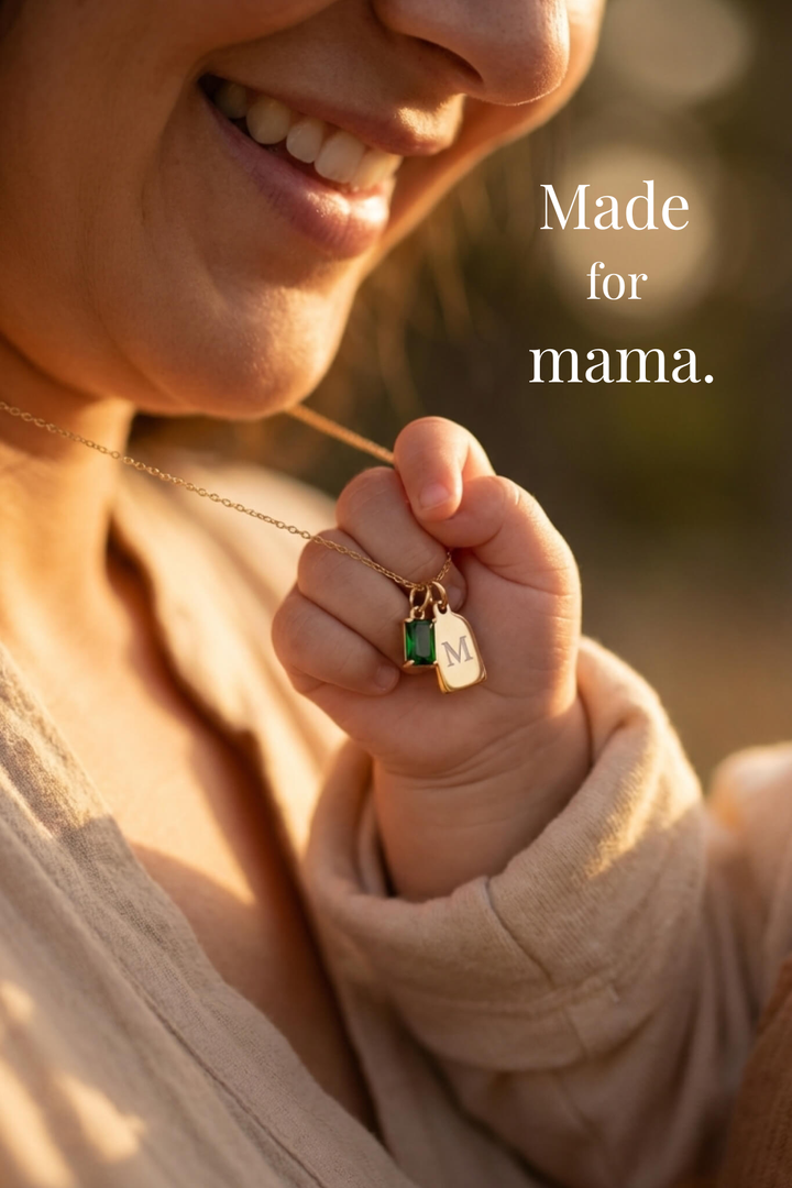 Engraved Tag Charm Necklace
