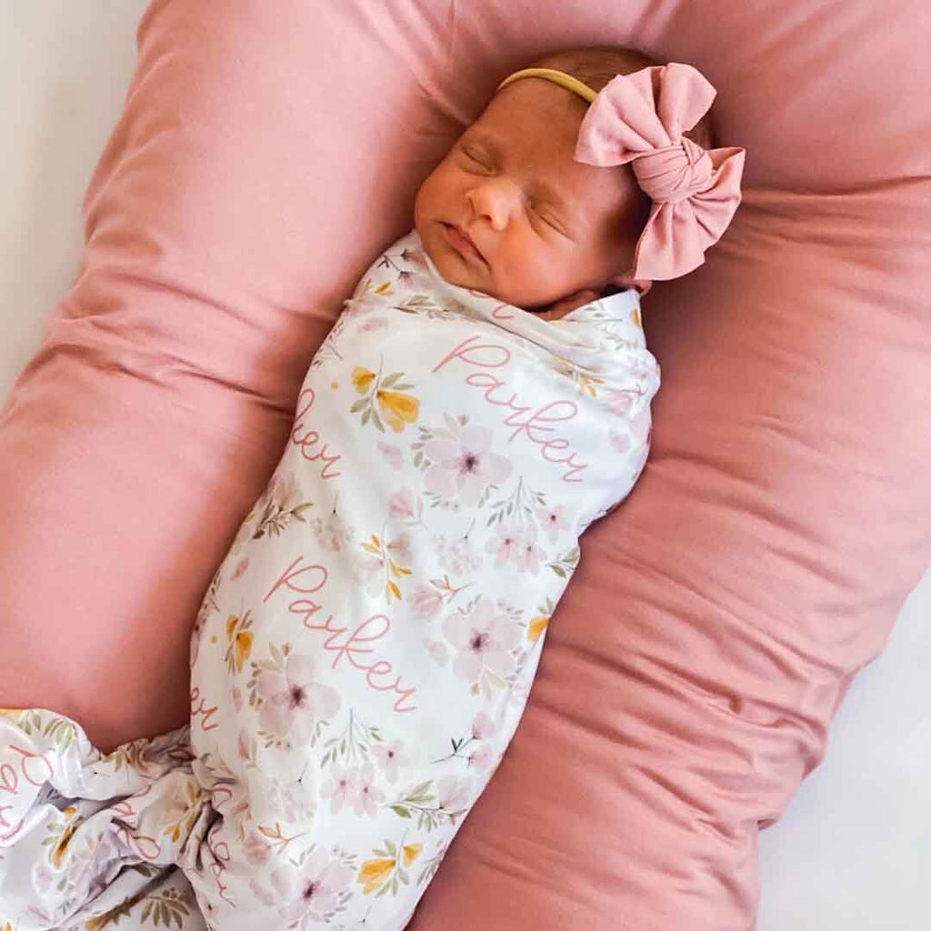 Sweewind Personalized Baby Blanket With Name - Custom Floral Crown Design Soft Flannel Throw For Boys & Girls