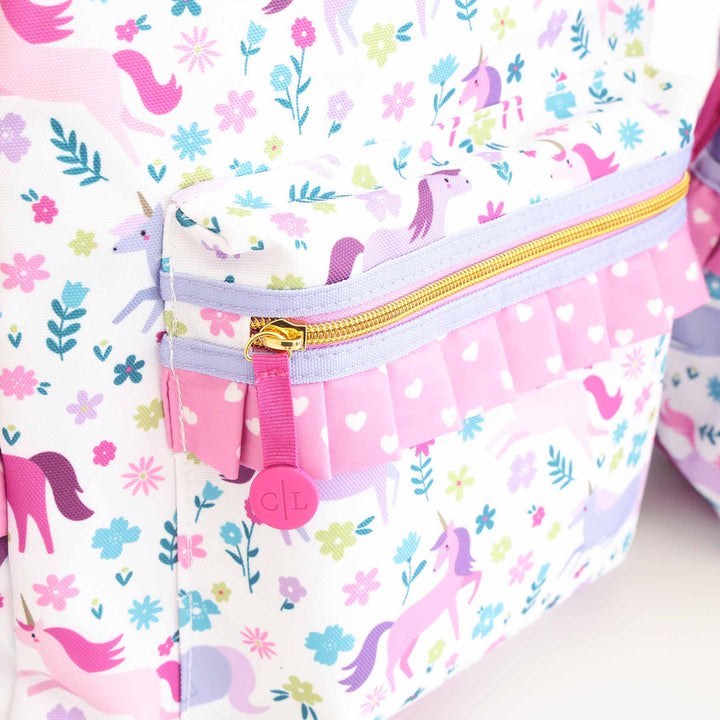 girls school backpack with unicorns 