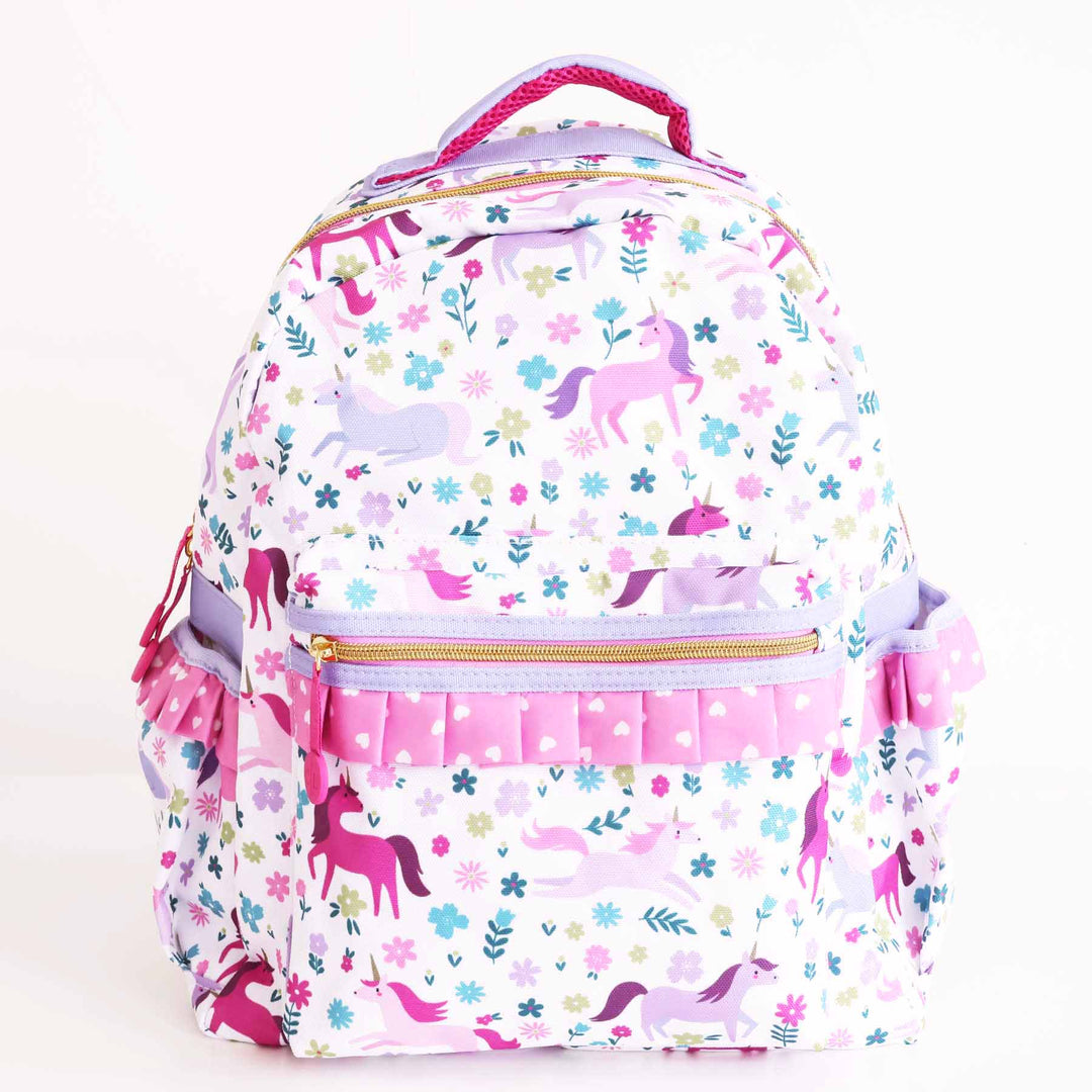 pink and purple unicorn backpack for girls 