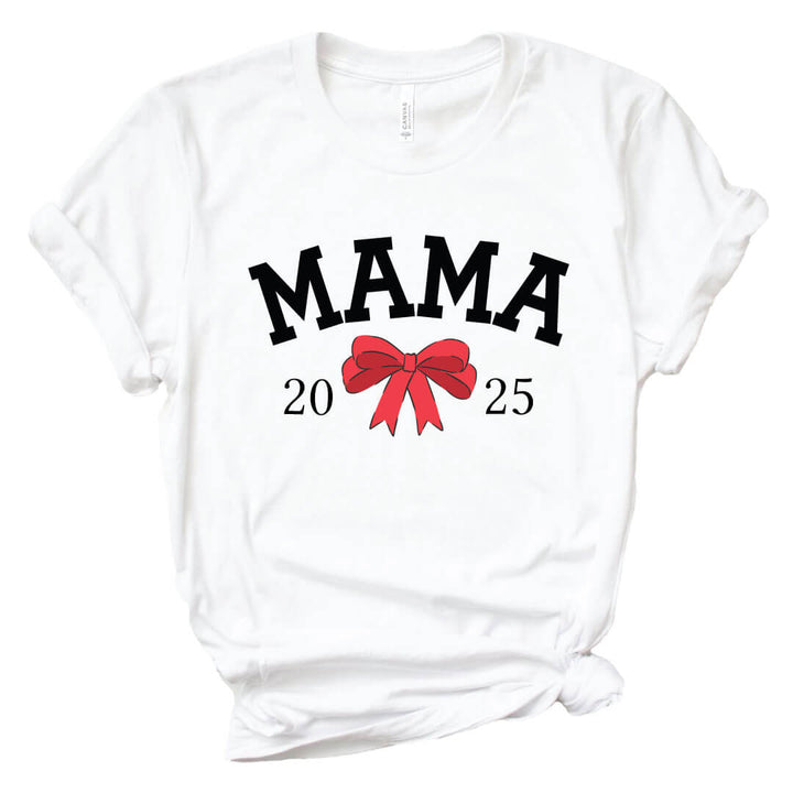 bow christmas graphic tee for moms 