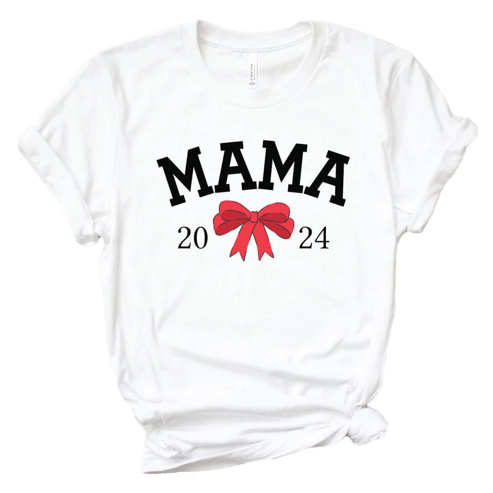 bow christmas graphic tee for moms 