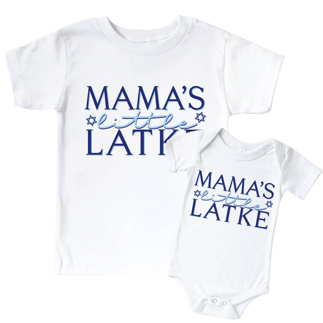 mama's little latke graphic tee and bodysuits