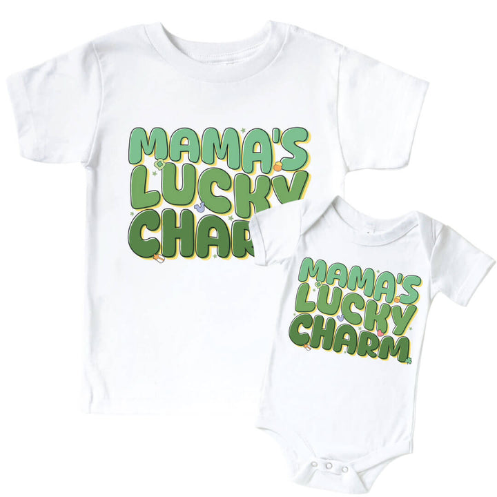 mama's lucky charm graphic tee and bodysuit 