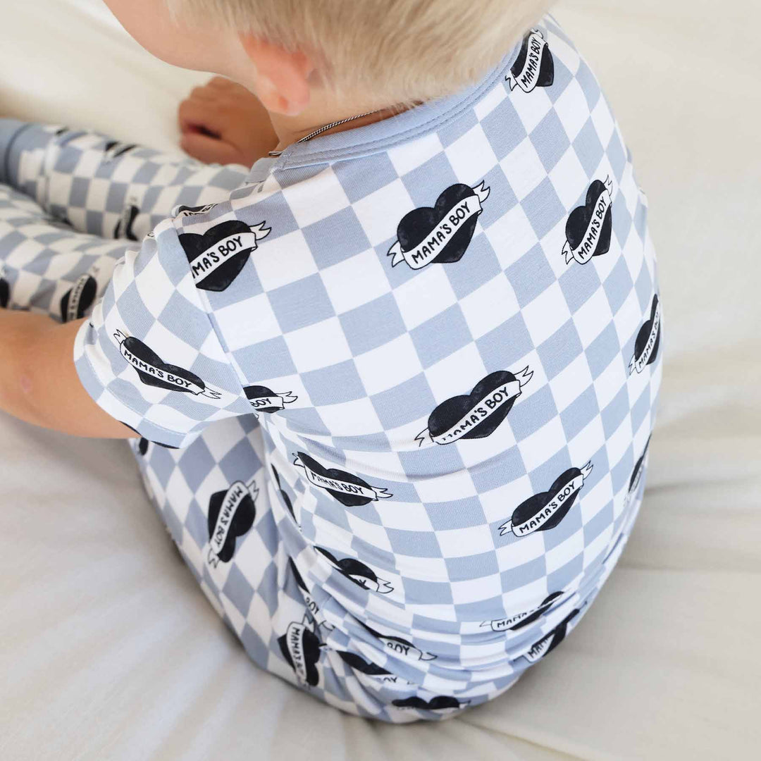 mama's boy two piece pajama set for kids 