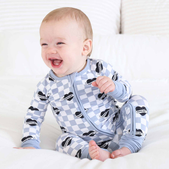 mama's boy zip romper with convertible flip mitts and footies 