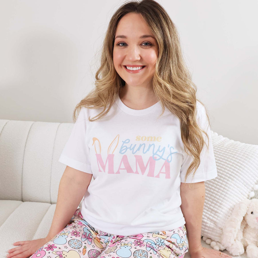 some bunny's mama easter graphic tee