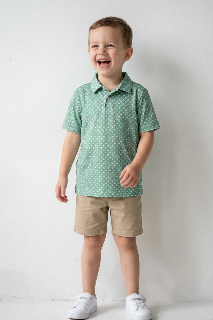 boy wearing man's best friend collared shirt 