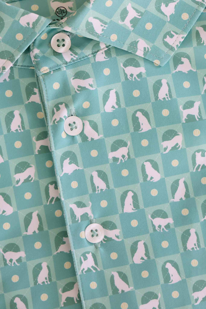 closeup of men's best friend polo shirt 