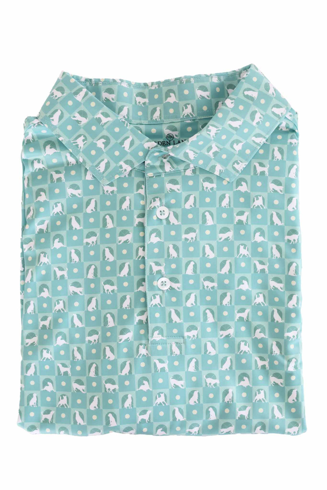 short sleeve men's best friend polo shirt with dogs