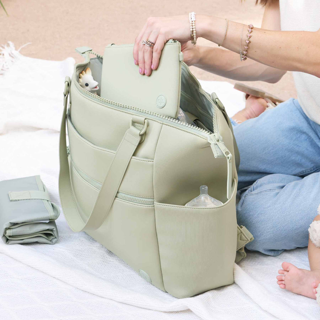 Lane Convertible Diaper Bag Tote | Matcha