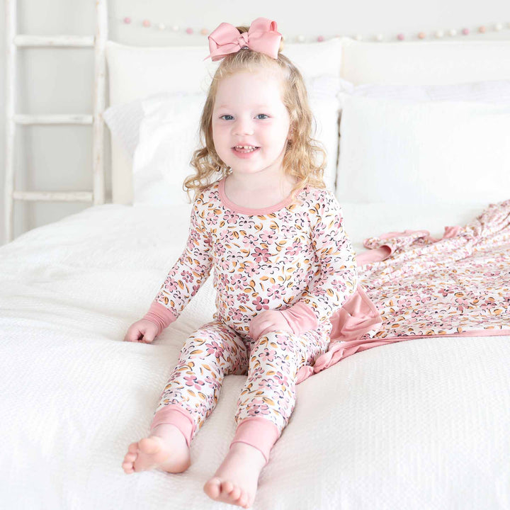 mauvelous meadow two piece pajama set for kids 