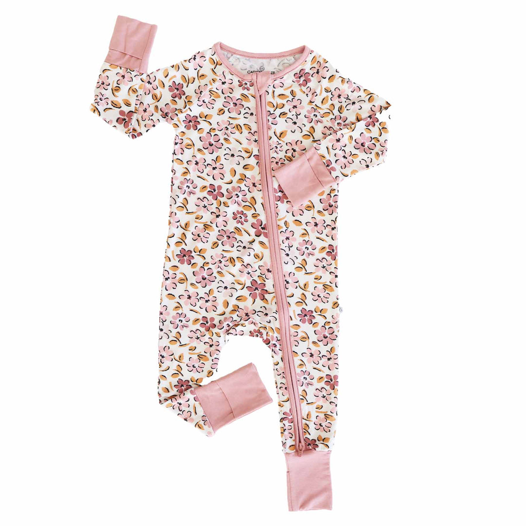 mauvelous meadow convertible zip romper for toddlers