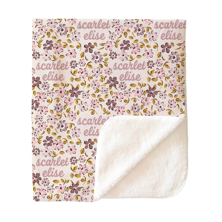 Mauvelous Meadow Personalized Kids Blanket