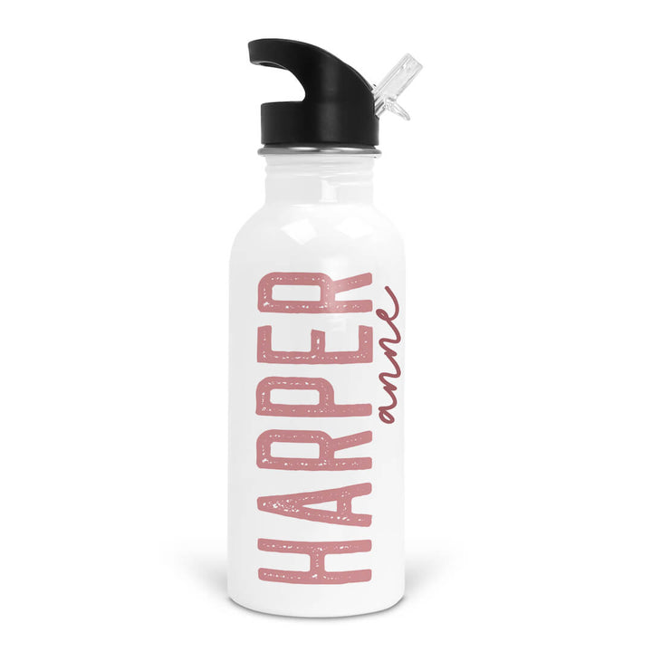 mauve personalized water bottle 
