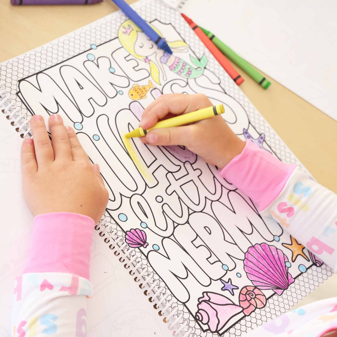 mermaid personalized coloring book for girls 