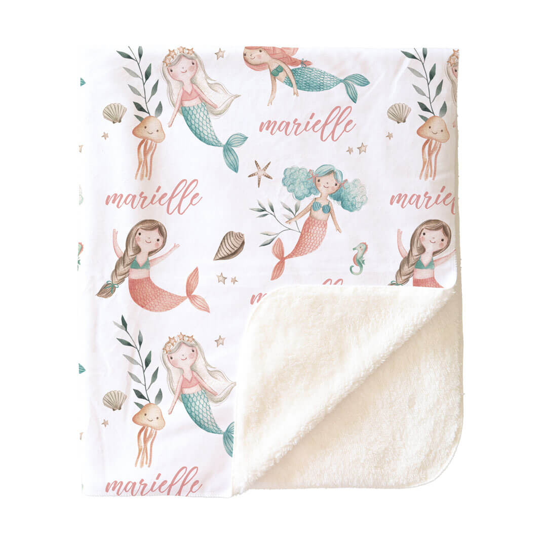Mermaid Friends Personalized Toddler Blanket