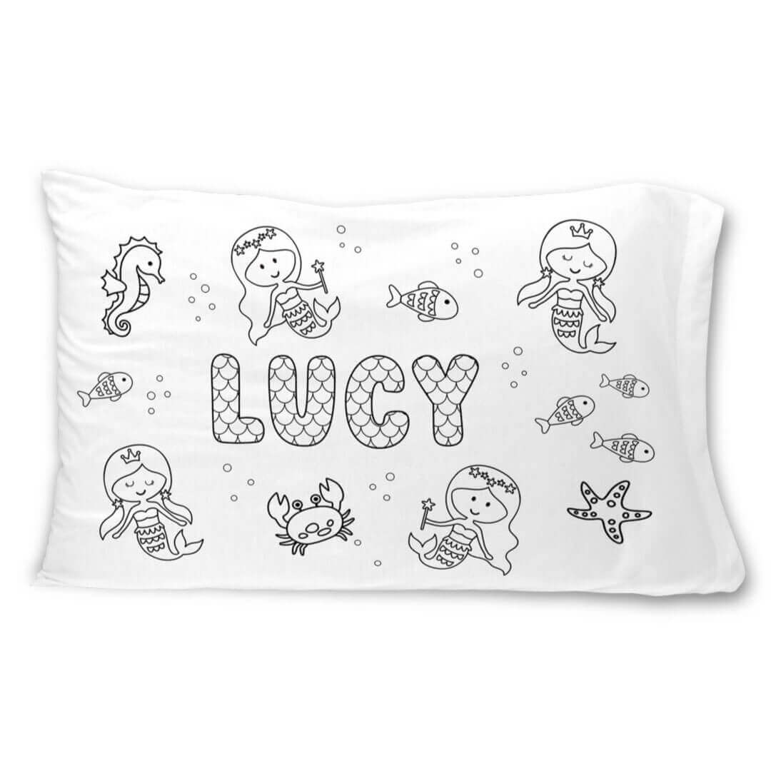 mermaid personalized pillow cover 